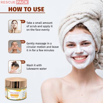 Naturehen De-Tan Face Scrub, Tan Removal Face Scrub for Glowing Skin, Oily, Dry Skin, Women, Men (100gm)