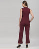 Brown Lycra Casual Jumpsuit for Women(Without Belt)