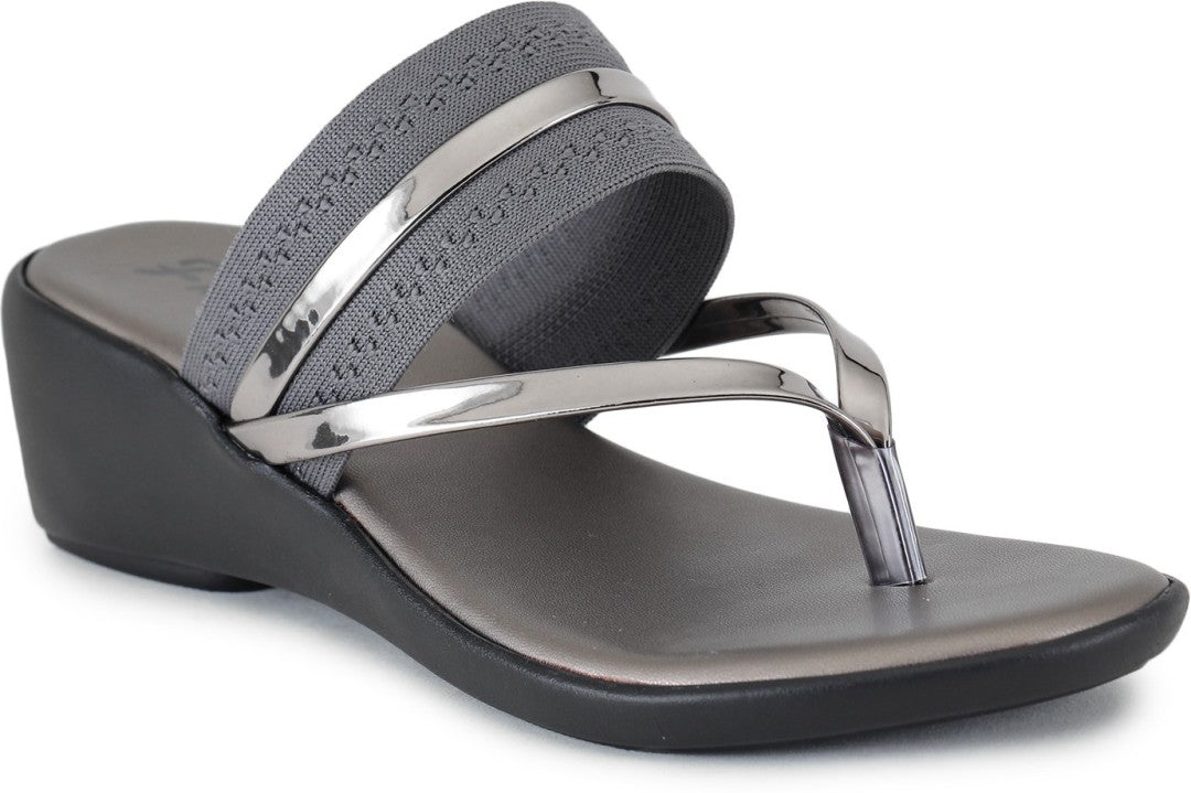 Premium Quality Gun Metal Ladies Comfortable Wedges Sandal for Women's & Girl⭐