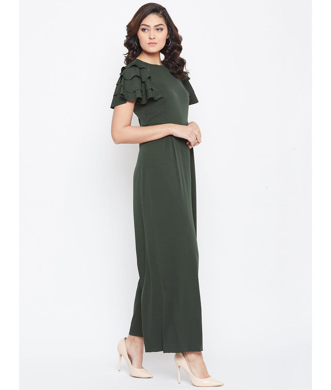 Relaxed Fit Jumpsuit With Ruffled Sleeves For Women & Girls⭐