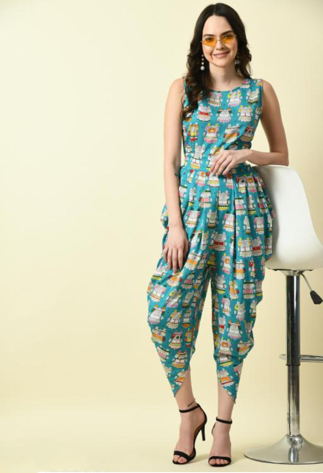 Best Selling Printed Dhoti Jumpsuit One Piece Dress For Girls & Women's, Attractive Prints
