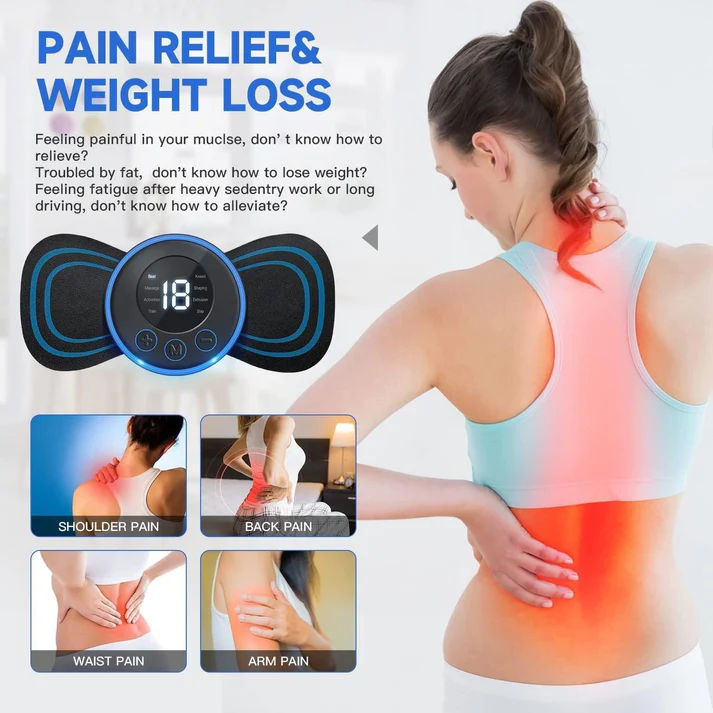 Pain Relief & Fat Burner Portable (8 in 1) Rechargeable Full Body Massager for Pain Relief, butterfly mini massager, ems massager, neck massager for cervical pain, mini massager, For Shoulder, Arms, Legs For (Man & Women)