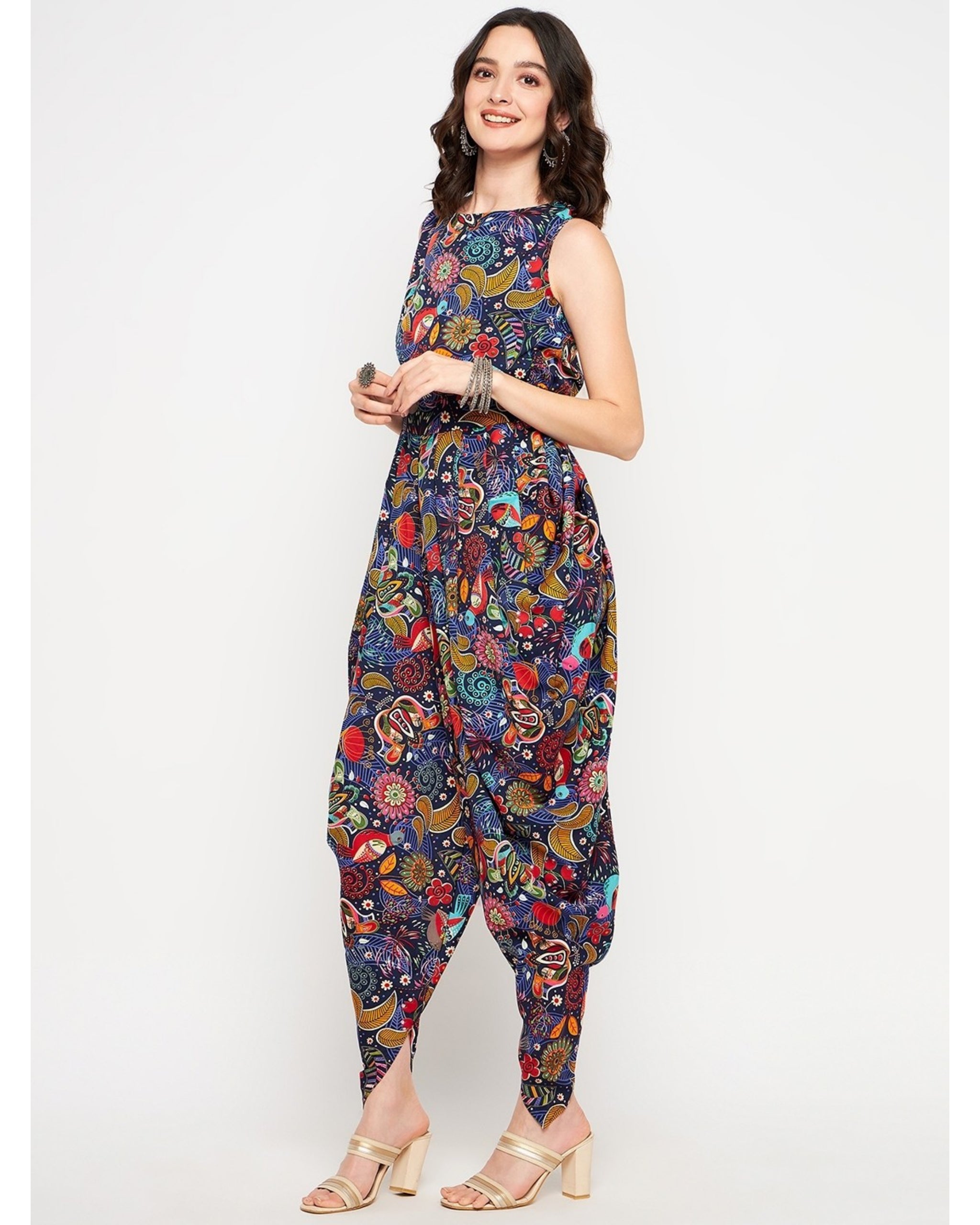 Fashionable Lite Women's Crepe Dhoti Maxi Jumpsuits For Women & Girls