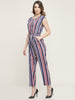 Classic Elegant Colorful Striped Crepe Jumpsuits For Women & Girls😍👌