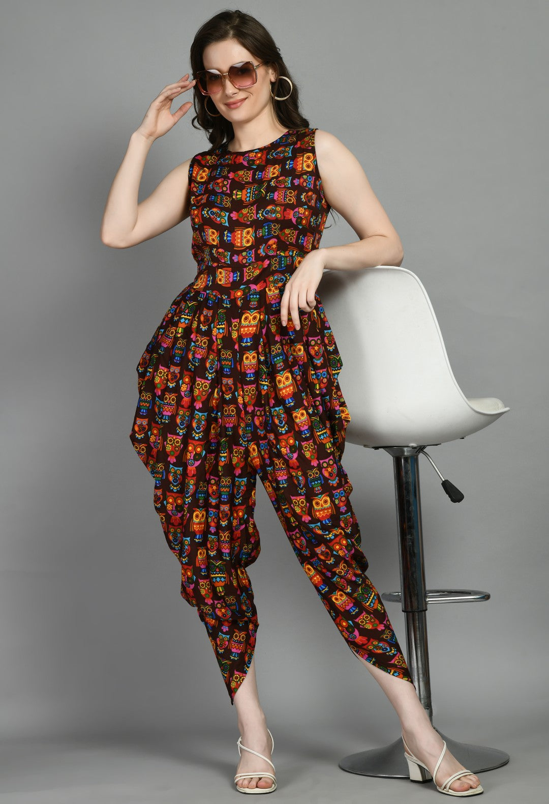 Latest Designs of Printed Dhoti Jumpsuit One Piece Dress For Women & Girls