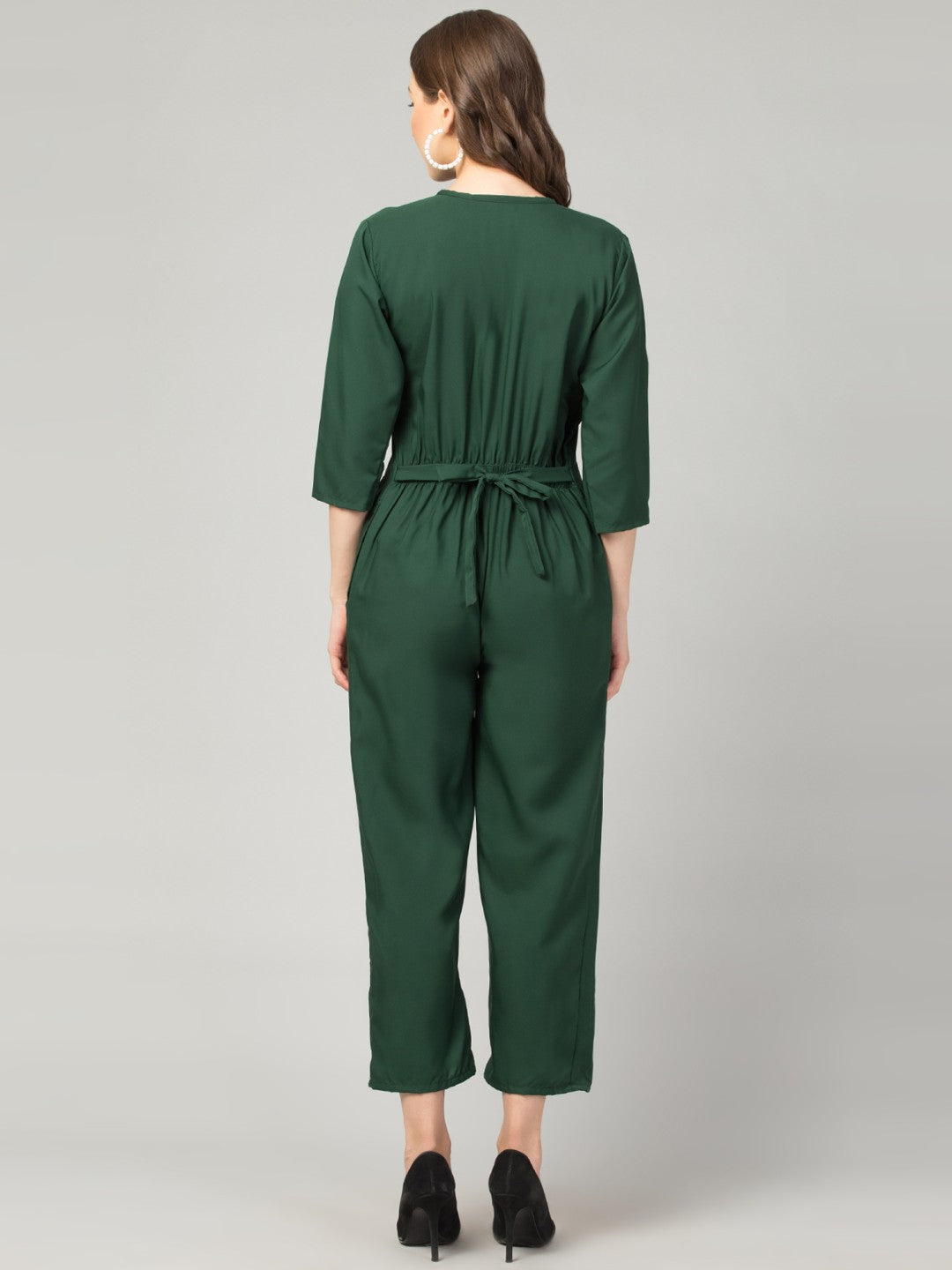 Pearl N Vera's Comfort & Style Crepe Jumpsuit with Button Detailing⭐
