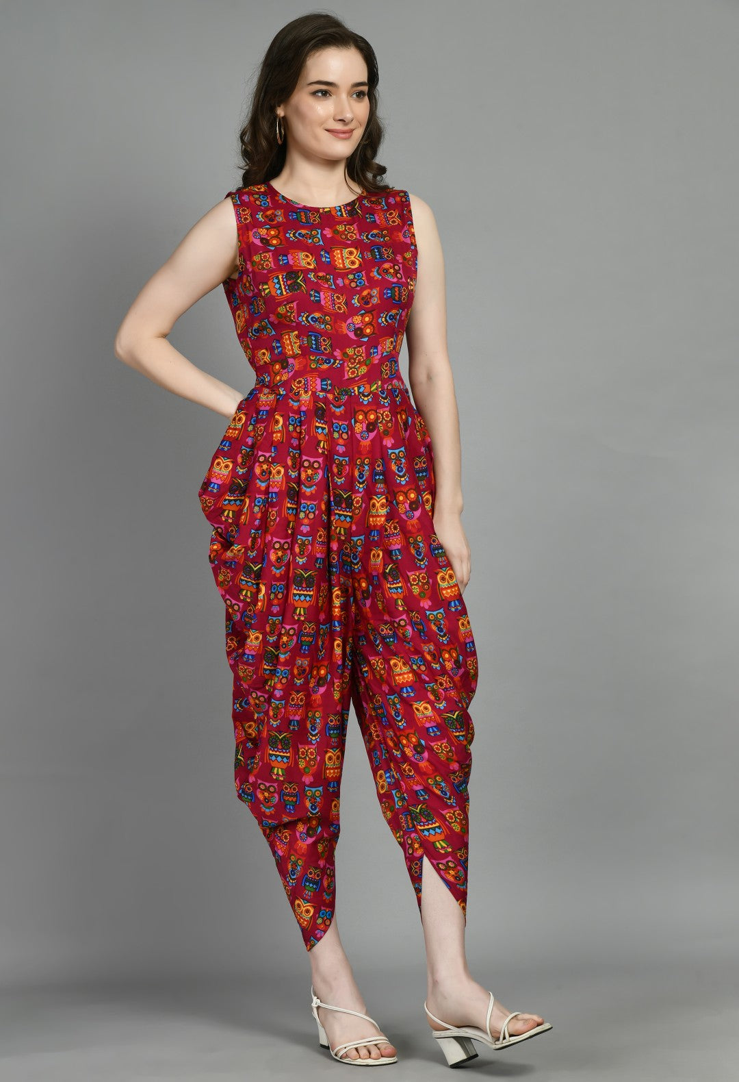 Latest Designs of Printed Dhoti Jumpsuit One Piece Dress For Women & Girls