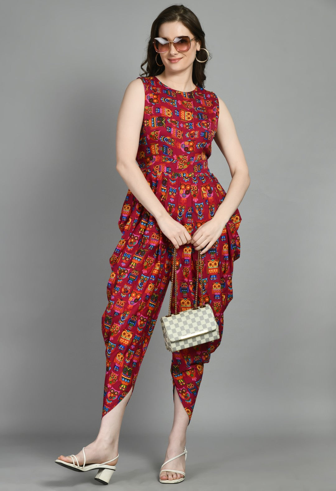 Latest Designs of Printed Dhoti Jumpsuit One Piece Dress For Women & Girls