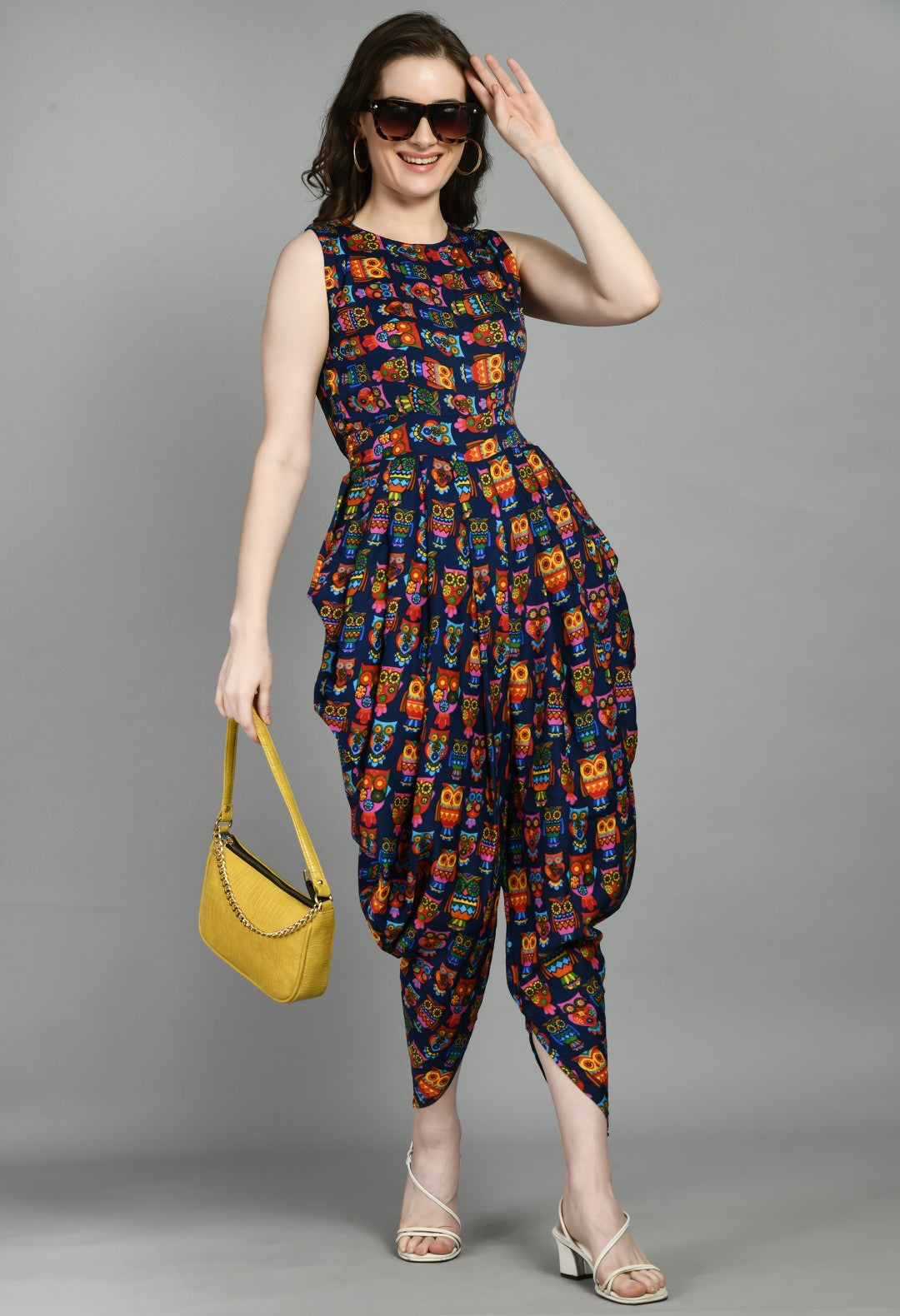 Latest Designs of Printed Dhoti Jumpsuit One Piece Dress For Women & Girls