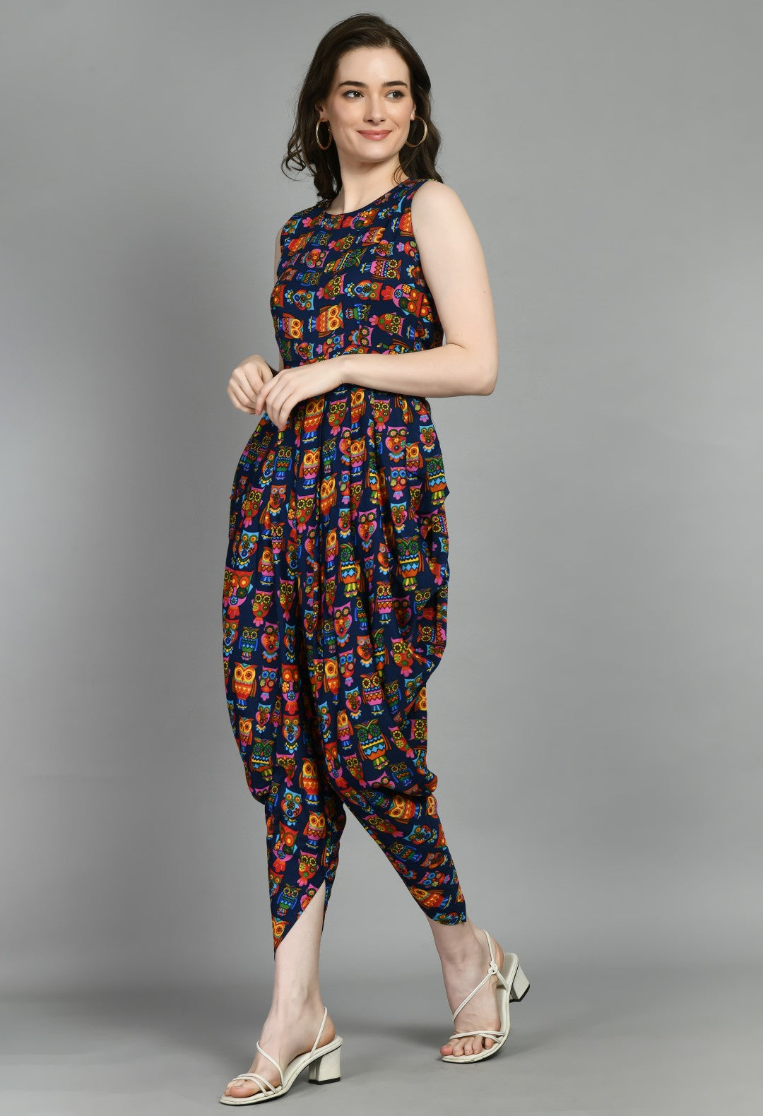 Latest Designs of Printed Dhoti Jumpsuit One Piece Dress For Women & Girls