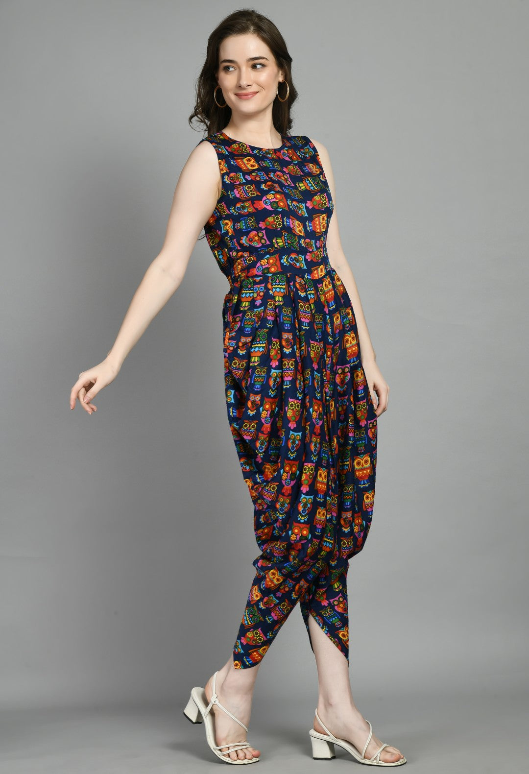 Latest Designs of Printed Dhoti Jumpsuit One Piece Dress For Women & Girls